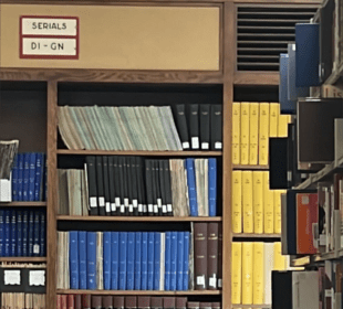 A photo of some shelves in Campion library