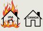 A sketch of two houses side by side, labeled USA and Canada.