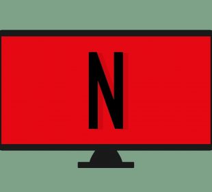 A sketch of a tv screen with the Netflix logo on.
