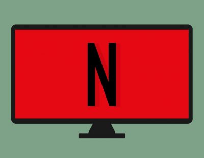 A sketch of a tv screen with the Netflix logo on.