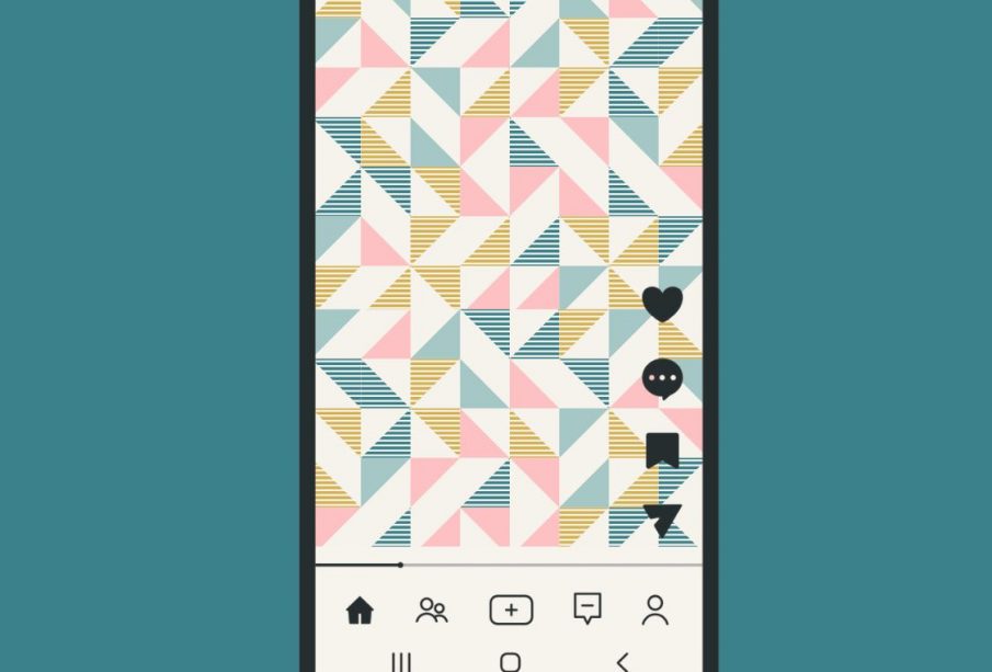 A sketch of a cellphone screen with the TikTok app open.