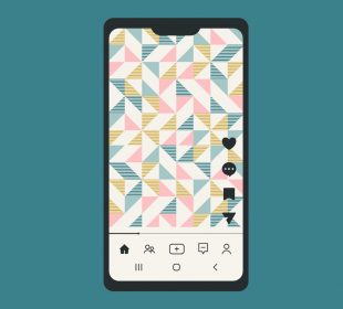 A sketch of a cellphone screen with the TikTok app open.