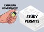 A hand marked “Canadian Government” holds a lit lighter to the left of a pile of papers marked “Study Permits