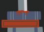 A sketch showing a stack of books, stabbed through with a knife.