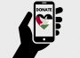 A button showing students to go online and donate