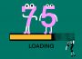The number “75” on top of a loading bar with a broken end, so it will never finish loading. A question mark hangs from the broken end.