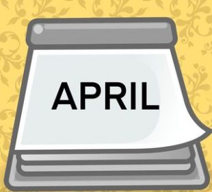 A calendar labelled “April.”