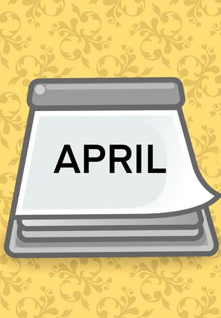 A calendar labelled “April.”