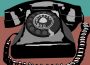 A black rotary dial telephone sits on a table with the Canadian Human Trafficking Hotline’s phone number (1-833-900-1010) above it.