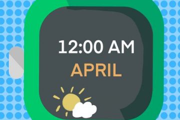 A sketch of a watch, showing the time as midnight and the month as April.