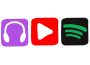 A sketch of a phone screen, showing apps for audios and videos