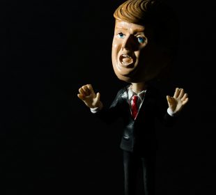 An animated image of President Donald Trump with the map of the United States of America in the background.