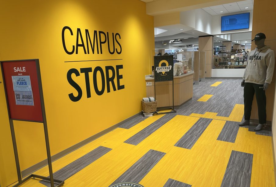 The entrance to the University of Regina’s campus bookstore.