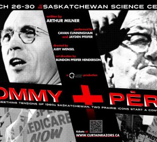 The poster for the Curtain Razors production of Arthur Milner’s Tommy and Père.
