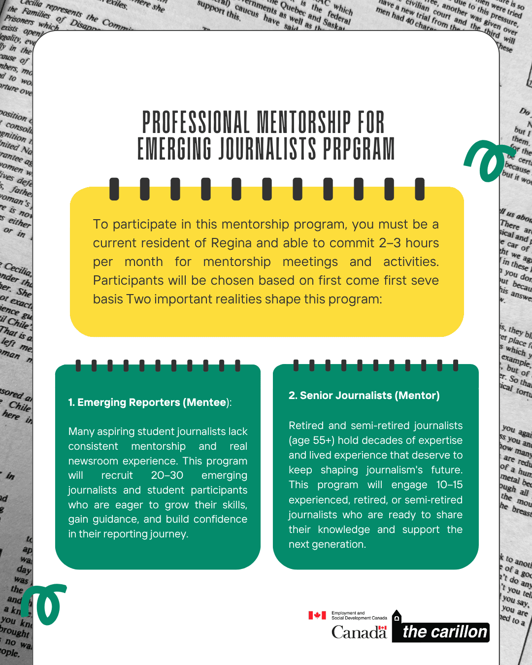PMEJ Program informational poster two