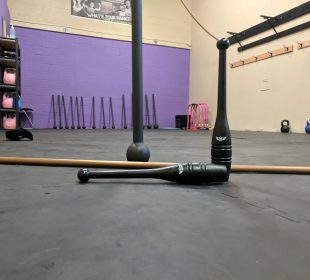 Different sized maces are shown for fitness