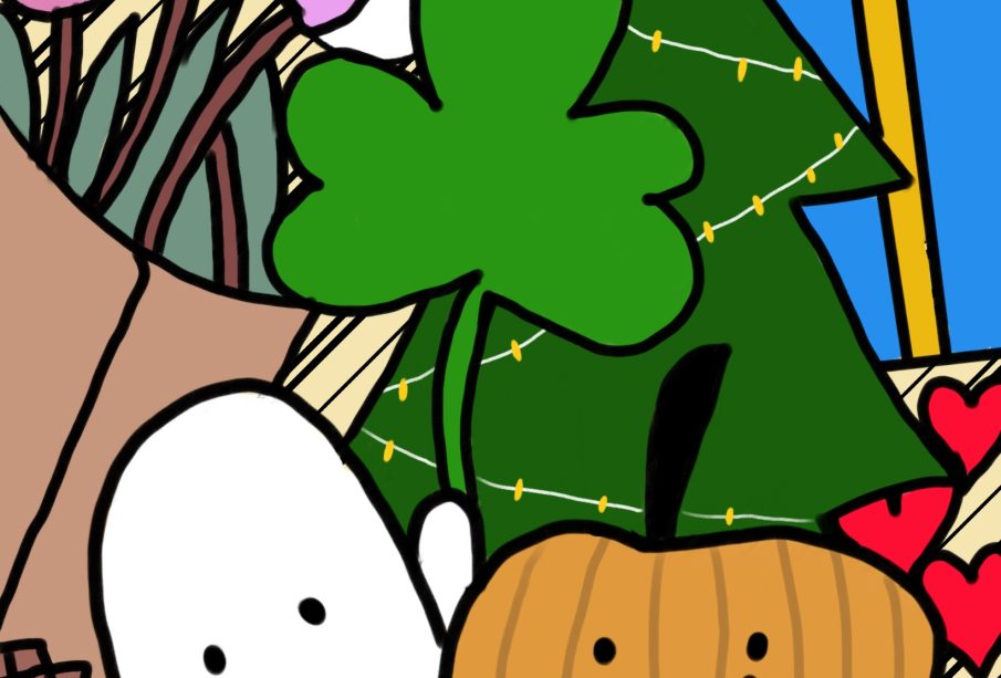 An assortment of special symbols, each denoting some special day of the year