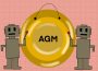 Two bots bang the gong summoning people to the URSU AGM.