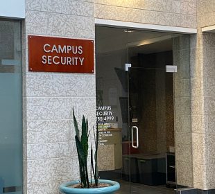 A photo on campus of the Campus Security office located in the Research and Innovation Centre. 