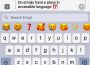 A screenshot of a phone’s keyboard with several emoji suggestions open. The not-yet-sent text typed out reads “Do emojis have a place in accessible language!?”
