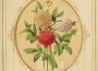 An old-timey drawing of three dahlia flowers in red, yellow, and pink, and writing that reads “The Dahlia” above the drawing and “Instability” below the drawing. It is an image of the meaning of the dahlia flower in flower language.