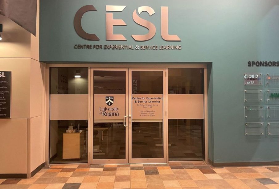 The front doors of the CESL building sit closed in the Riddell Centre.