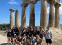 The Cougar women’s basketball team pose for a photo on their Greece trip.