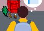A person with a backpack, standing in front of another person carting a suitcase and luggage, both of them thinking of school.