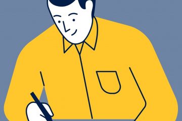 A person filling out a form.